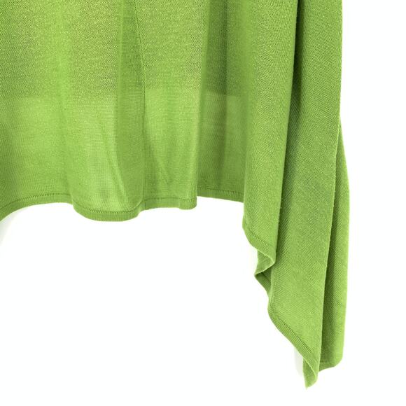 Kenneth Cole Women's S/M Hi Low Crew Neck Sweater Long Sleeve Green - Picture 4 of 5